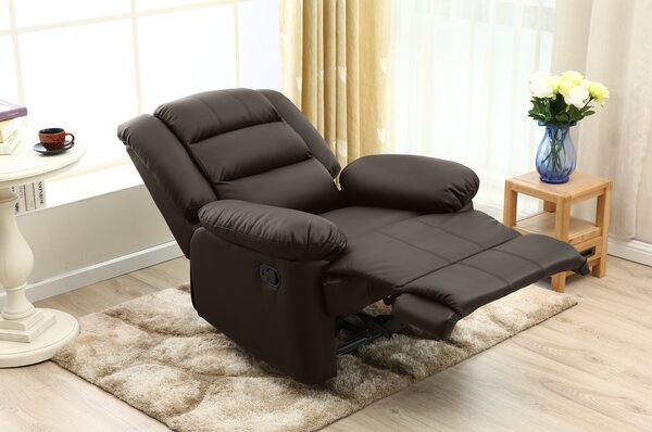 Manuális fekvőfotel, relax fotelágy sötétbarna PU (JNF-MANUAL-DARK BROWN) JN-R8053A51