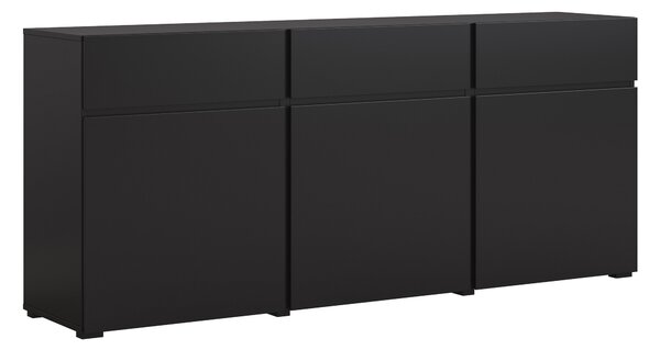 Komód Alfere 103, Laminált forgácslap, 78x180x40cm, Fekete