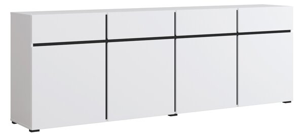 Komód Alfere 100, Laminált forgácslap, 78x225x40cm, Fekete, Fehér
