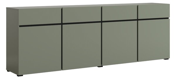 Komód Alfere 100, Laminált forgácslap, 78x225x40cm, Zöld, Fekete