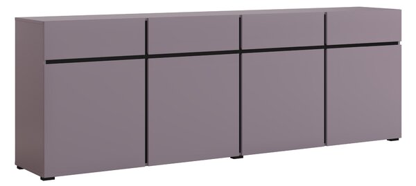 Komód Alfere 100, Laminált forgácslap, 78x225x40cm, Lila, Fekete