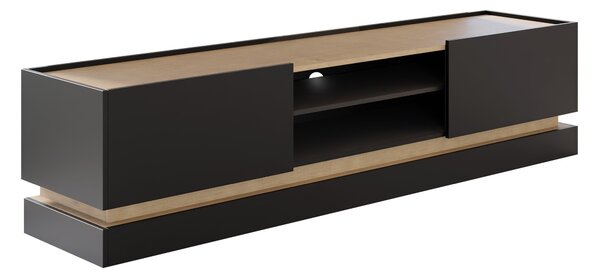 TV-állvány Comfivo Tilia, Laminált forgácslap, 47x200x37cm, Fekete, Tölgy