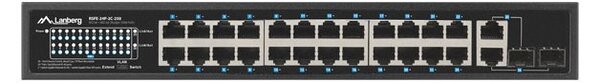 Lanberg RSFE-24P-2C-250 kapcsoló - 24x PoE+, 2x Uplink RJ45/SFP, Rack