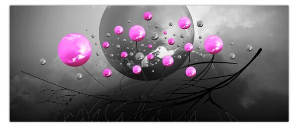 Rózsaszín gömbök képe (120x50 cm)