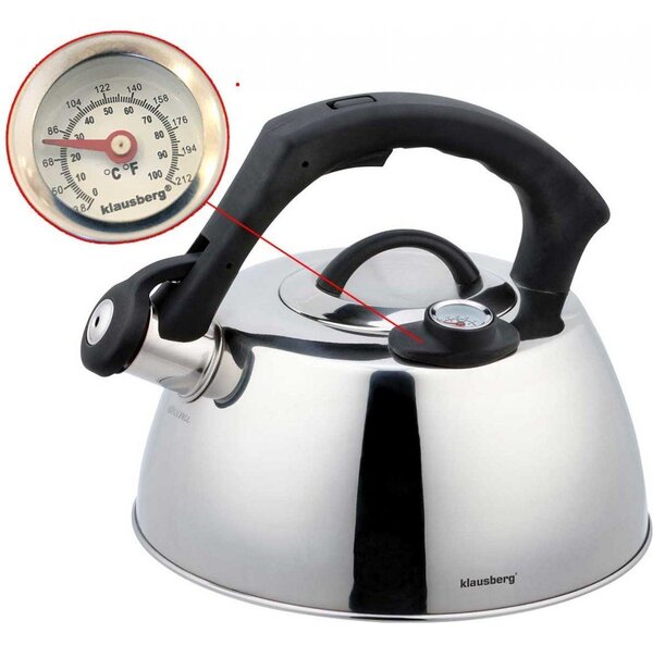 Klausberg KB-7370 Sípszóval Inox Vízforraló, 3L