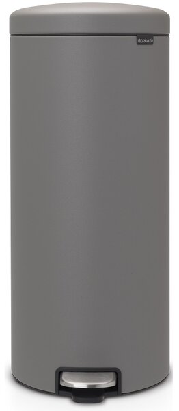 BRABANTIA NewIcon pedálos hulladékgyűjtő szagmentesen záródó Soft-Close fedél műanyag tartály 30L - G méret acél betonszürke ásványi textúra - 119187