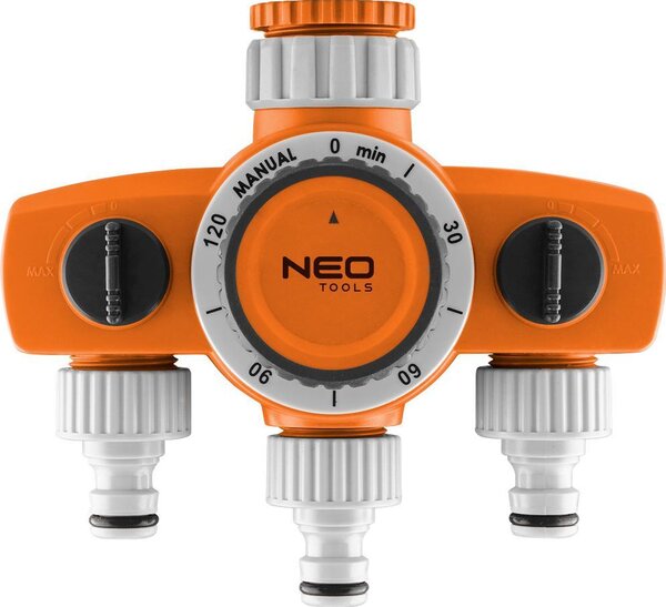 NEO Mechanikus Öntözőidőzítő Óra, 3 Utas, Max. 120 Perc