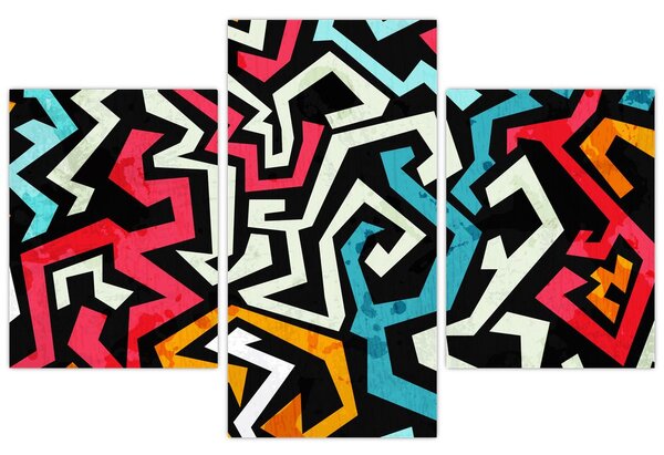 Grafikus absztrakciós kép (90x60 cm)
