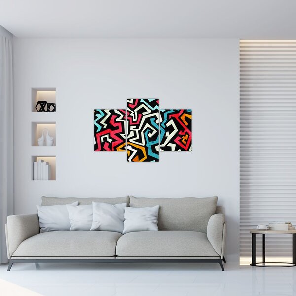 Grafikus absztrakciós kép (90x60 cm)