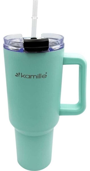 Kamille STEEL THERMAL MUG THERMOS 1200ml WITH HANDLE AND STRAW KM-2175