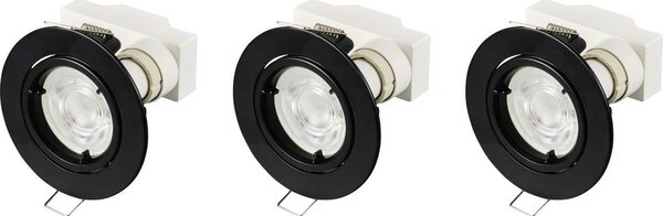 Sygonix LED-es beépíthető lámpa 3 részes készlet LED GU10 3 W Fekete (SY-6417590)