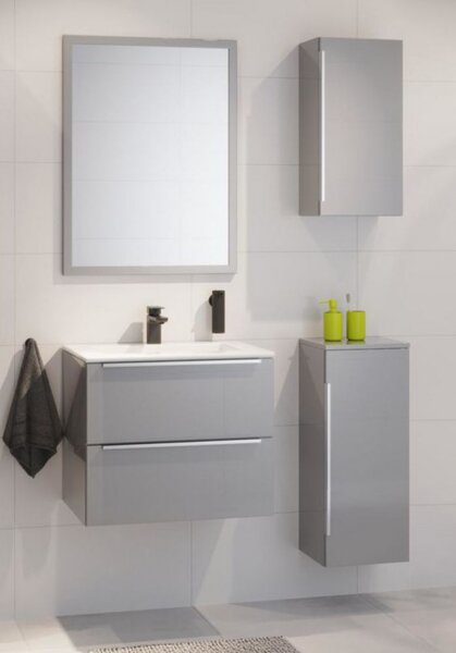 Mirano Aurum fürdőszobabútor szett + mosdókagyló + szifon - 80 cm (szürke)
