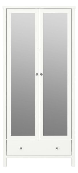 Fehér ruhásszekrény tükörrel 89x195 cm Tromsö - Tvilum