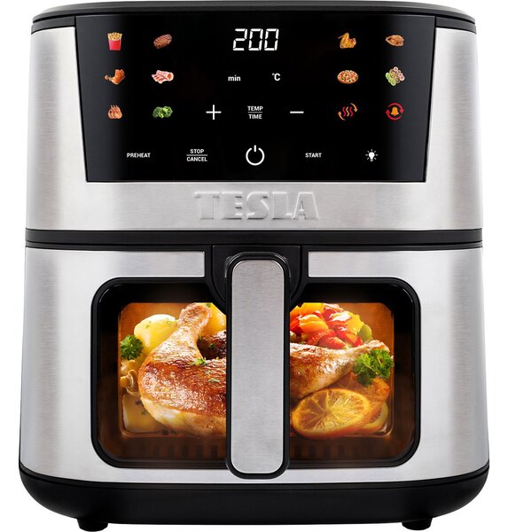 TESLA AirCook Q60 XXL Pro 1600W forrólevegős fritőz 7L