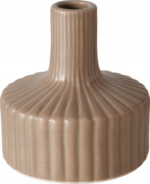 Boltze Prążkowany wazon w kolorze nude LIBELLY, 11 cm