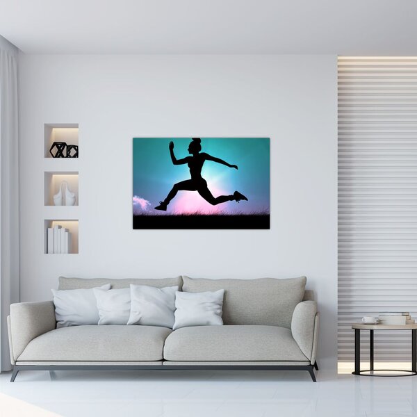 Ugráló nő sziluettek képe (90x60 cm)