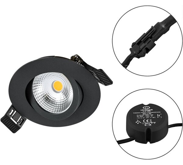 EVN LED-es beépíthető lámpa LED 6 W Fekete (S060902)