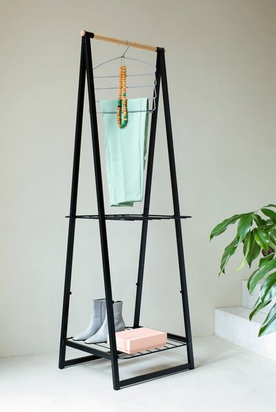 Brabantia Soft Touch nadrágtartó vállfa, 4 szintes kialakítással 4db nadrághoz vagy szoknyához, acél, csúszásmentes szövetbevonattal, fekete/fehér - 149306