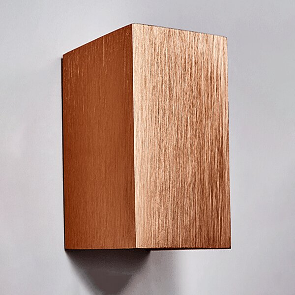 Kültéri fali LED lámpa 12W szálcsiszolt barna színű IP65 vízálló 3000K meleg fényű (1003-6-BRUSHED-BROWN-3000K)