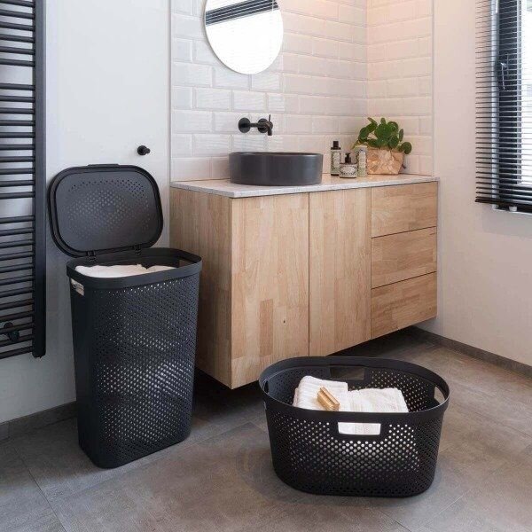 Curver Infinity Dots 60L szennyestartó kosár grafit
