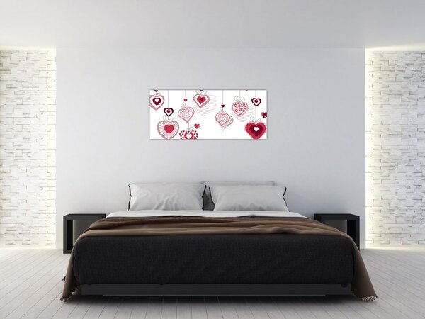Festett szívek képe (120x50 cm)