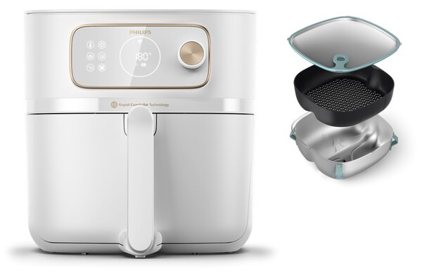 Philips 7000 Series HD9876/25 Airfryer XXL 8,3L fehér forrólevegős sütő
