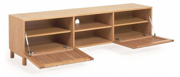 Natúr színű TV-állvány tölgyfa dekorral 180x50 cm Beyla – Kave Home