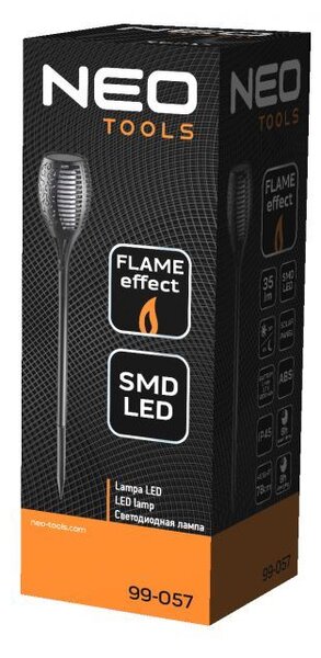 Neo Tools 99-057 Kerti lámpa napelemes SMD LED láng effektus 1W