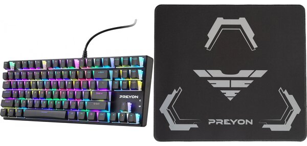 PREYON Keyboard Preyon Brown Blitz Claw Keyboard (PBRBC87B) + Preyon Falcon Speed ​​M Gaming Pad (PFS40)