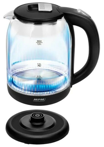 MPM MCZ-129 Vízforraló 1.6L 1500W Üveg Fekete
