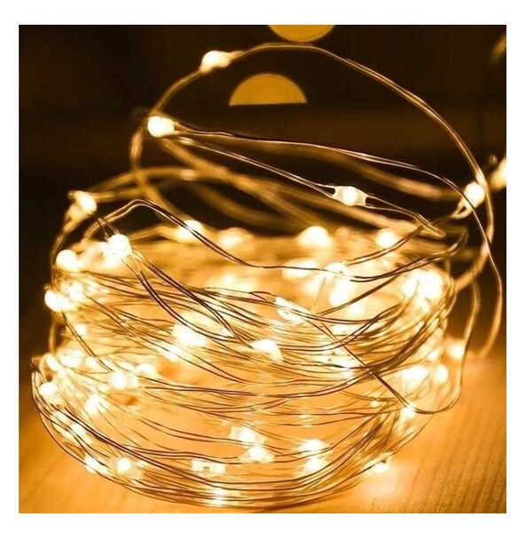 Karácsonyi fénylánc 50 LED-es, meleg fehér
