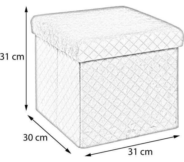 Puff Plegable De Almacenaje Mix'n Gris Oscuro 31x31x30 Cm