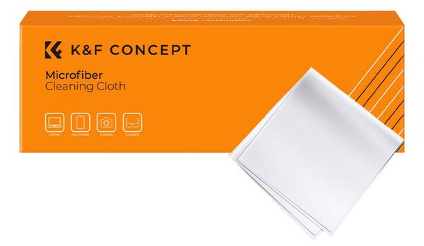 K&F Concept SKU.1615 Mikroszálas törlőkendő 15 x 15 cm / 10 db - Fehér