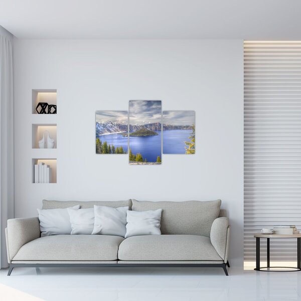 Kép egy hegyi tóról (90x60 cm)