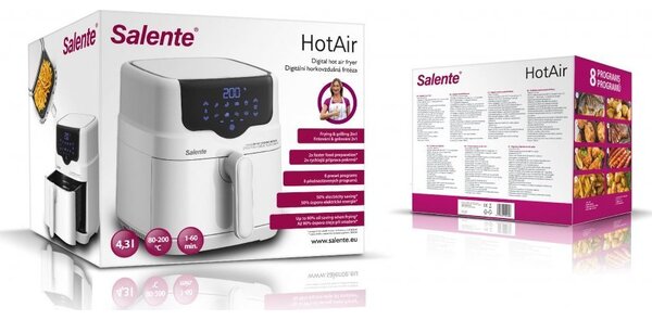 Evolveo Salente HotAir 2 az 1-ben Forrólevegős fritőz 4.3L Fehér