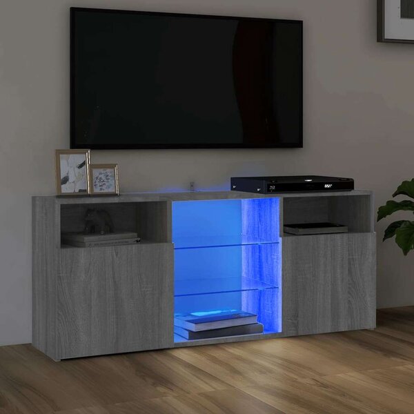 Sonoma Szürke LED TV Szekrény - 120x30x50 cm