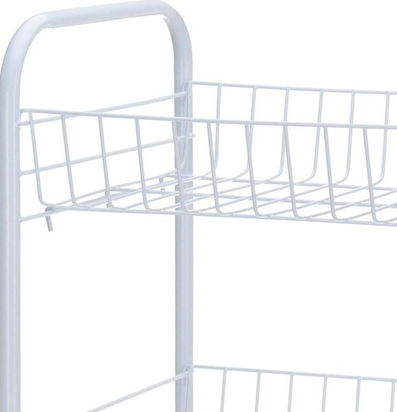 HomeandMode Fém Konyhai 3 Szintes Zsúrkocsi, 62 cm, Fehér