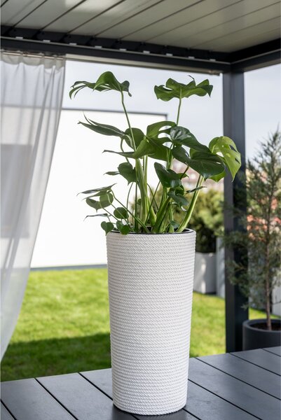Adoni Doniczka bawełniana biała z wkładem 32x57 cm – ręcznie robiona (adoni-ba-wht-57)