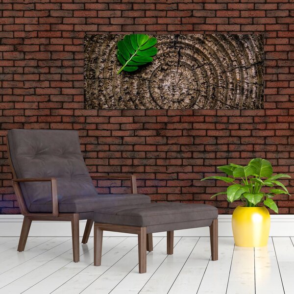 Kép egy levél a fatörzsön (120x50 cm)