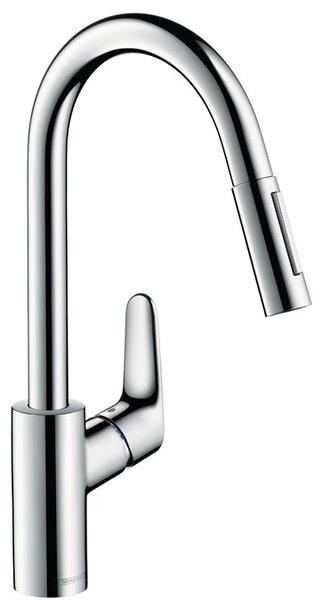 Hansgrohe Focus M41 Álló, Egykaros Konyhai Csaptelep 240, Kihúzható Zuhanyfejjel, 2jet, Króm