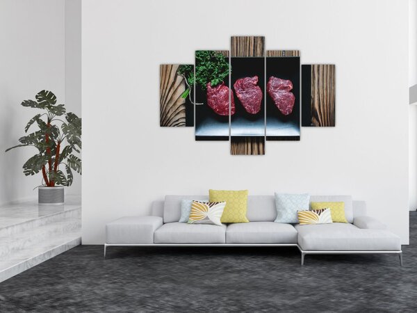 Hús képe egy tányéron (150x105 cm)