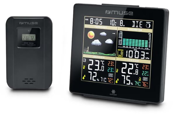 Muse M-085 WS LCD Időjárás Állomás - Fekete