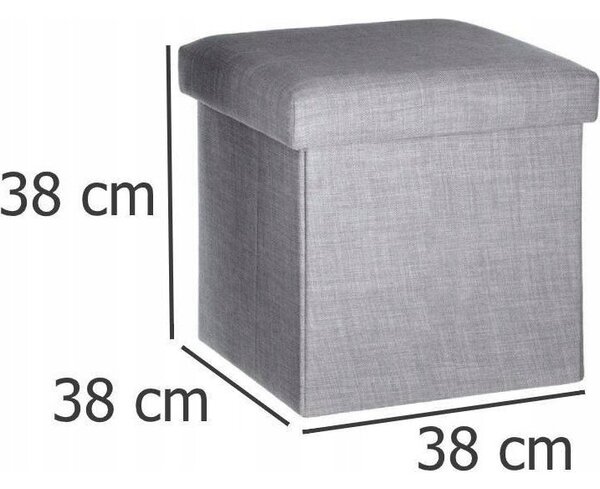 Puff Plegable Tomaz - Gris Claro - 37, 5 X 37, 5 X 38, 3 Cm Atmosphera