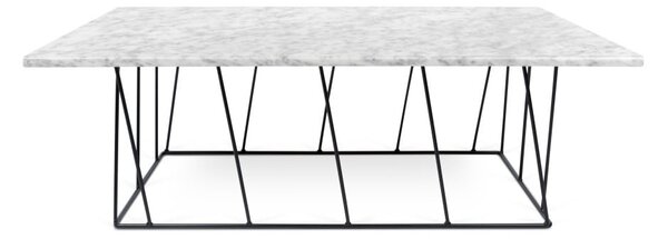 Helix fehér márvány dohányzóasztal fekete lábakkal, 75 x 120 cm - TemaHome