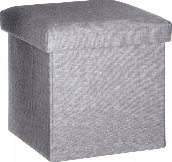 Puff Plegable Tomaz - Gris Claro - 37, 5 X 37, 5 X 38, 3 Cm Atmosphera