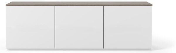 Fehér komód diófa dekoros fedlappal, 180 x 57 cm Join - TemaHome