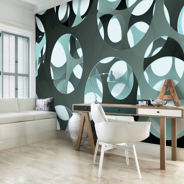 Fotótapéta - Pasztell körök absztrakt (152,5x104 cm)
