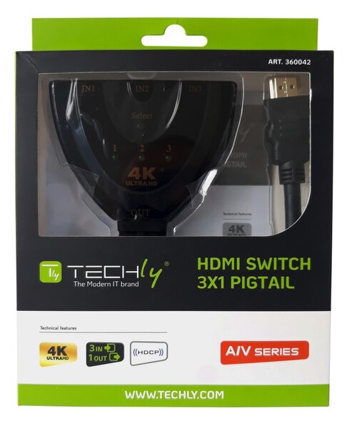Techly IDATA HDMI-3F30 videojel kapcsoló