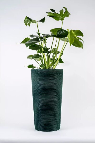 Adoni Doniczka bawełniana zielona z wkładem 32x57 cm – ręcznie robiona (adoni-ba-grn-57)