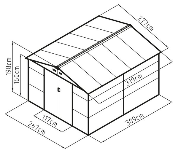 G21 GAH 884 kerti tároló - 277 x 319 cm, szürke